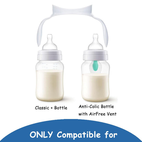 2 Count Compatible Bottle Handles for Philips Avent Anti-Colic AirFree Vent Baby Bottles, (White)