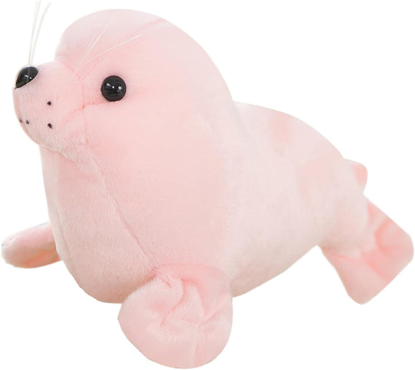 Seal Plush Stuffed Animal - Pink Cute Seal Toy Pillow, Kawaii Doll for Kids, 9 Inch