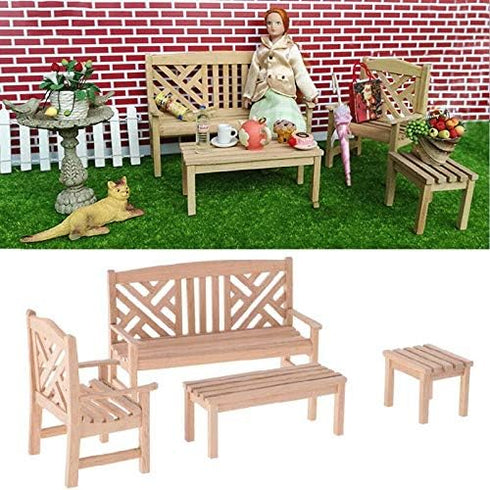 1:12 4 Set, 1 1 1 1 EatingBiting Dollhouse Accessories Furniture Dollhouse Miniature Furniture Wooden Garden Unpainted