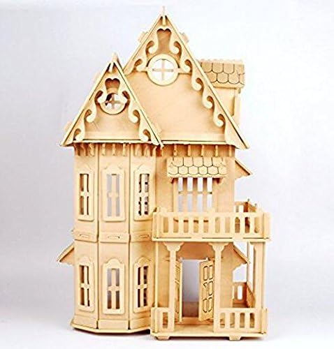 17" 2 Sets) NWFashion Wooden Dream Dollhouse Floors with Furnitures DIY Kits for Christmas Party Dollouse (Gothic