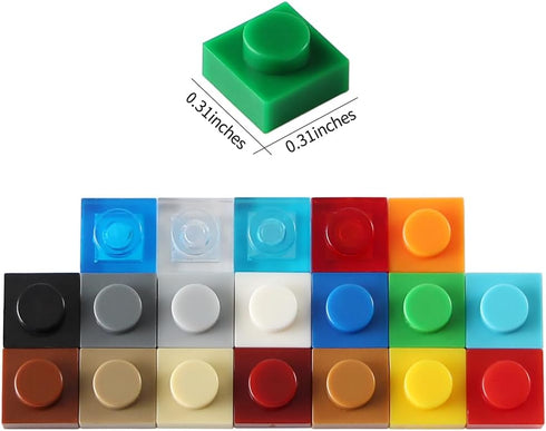 Feleph Basic 1000 Pieces Plate - 1x1 Bricks Creative Pixel Mosaic Art, 20 Colors Parts Building Play Blocks Set
