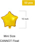 10" Gold Foil Star-shaped Balloon, Pack of 50 Mylar Balloons