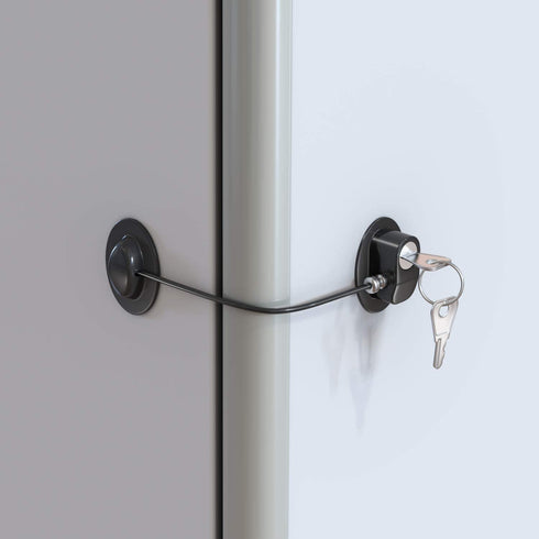 Child Safety Lock for Refrigerator, Cabinet, Drawer, Freezer & Door with 2 Extra Strong Adhesives, Black