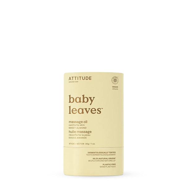 ATTITUDE Plastic-Free Massage Oil Bar for Baby, EWG Verified, Dermatologically Tested, Made