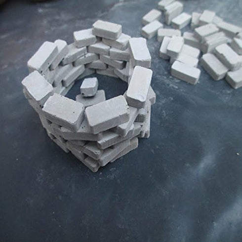 250pcs Mini Brick Building Set - Dollhouse Miniature Bricks Model (Grey, 1:35)
