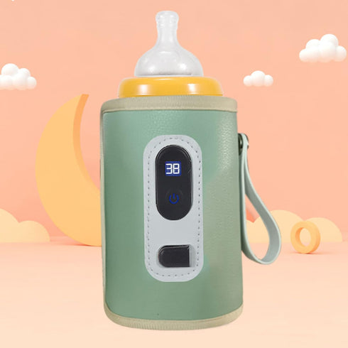 Travel-Friendly USB Baby Bottle Heater with LCD Display - Perfect for Cars and Planes