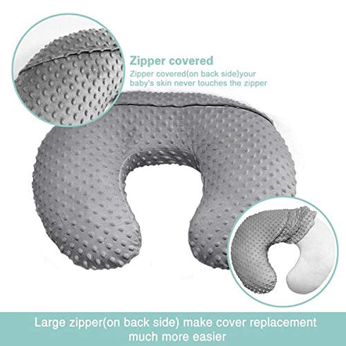 Gray Nursing Pillow Cover for Breastfeeding | Fits Most Nursing Pillows