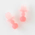 Bumkins Baby Utensils Set, Soft Practice Fork and Spoon, Chewtensils Silicone Spoons for Self-Feeding, Pink Jelly, 6