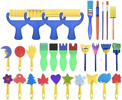 Washable Paint Brushes Set for Toddler Kids, Early Learning Toys, Non-toxic Finger Paints Art Supplies Gifts, 100% Baby