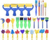 Washable Paint Brushes Set for Toddler Kids, Early Learning Toys, Non-toxic Finger Paints Art Supplies Gifts, 100% Baby