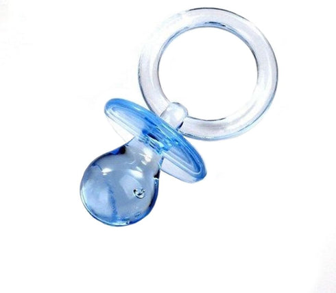 NST 12 Medium Plastic Baby Shower Pacifiers 1.75" Long - Blue