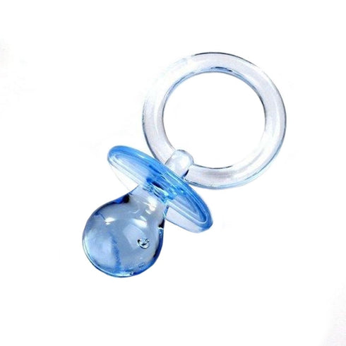 Natural and Co. 12 Extra Large Plastic Baby Shower Pacifiers 2.5" Long - Blue