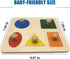 Montessori Multi Shape Wooden Puzzle Toy, Jumbo Wood Peg Educational Basic for Baby Toddler (5 Geometry Shape)