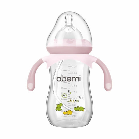 Oberni Baby Bottles, Weighted Straw Toddler Milk Bottles with Non-Slip Handle, Size