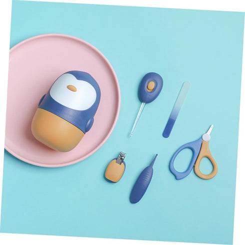 Set Sosoport Nail Care Kit with Led Ear Spoon Nail Scissors Clipper Tweezer for Newborns and Toddlers Purple Golden