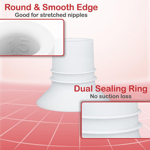 Nenesupply 15mm Flange Insert Compatible with Elvie, Medela, Momcozy, Spectra, Willow Flange, Reduces 24mm to 15mm