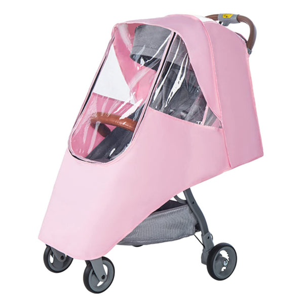 Spittle-proof Pink Baby Stroller Rain Cover, Windproof Umbrella Car Cover