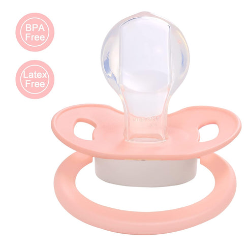 Adult-Sized Pacifier with Baby Cuties Pattern - Pink Bunny Design
