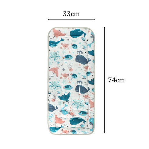 Universal Baby Stroller Seat Liner Cotton Kids Pushchair Cushion Seat Mat Breathable Stroller Liner Insert Mattress Soft Pushchair Seat Pad Stroller Cushion Seat Pad Liner Head Neck Body Support