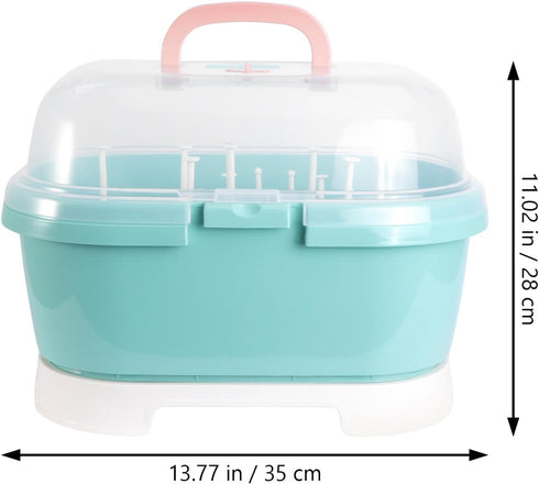 Countertop BESPORTBLE Bottle Drying Box and Storage Container for Feeding, Plastic Milk Bottle Drainer with Pacifier