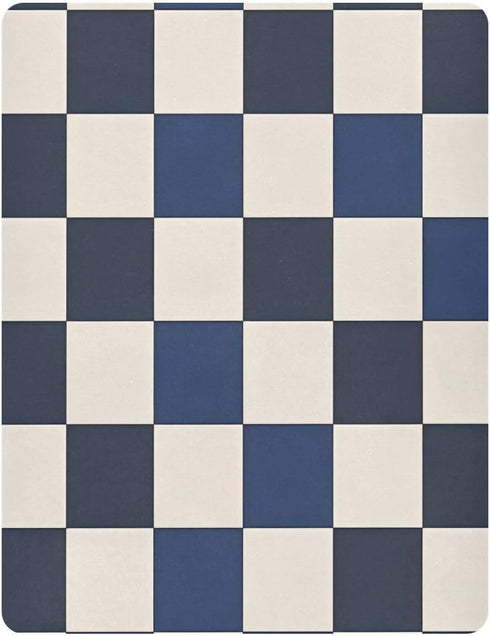 miaozhen 52''x28'' Blue Black White Checkered Crib Fitted Sheets Essentials for Crib Mattress sabanas de cuna para ni?a