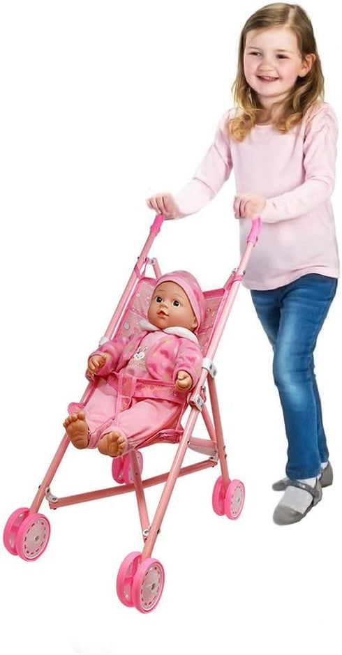 16 Inch Set Dolls To Play My First Baby Doll Stroller, Soft Body Baby Doll Included Fun Play Combo for Babies, Infants