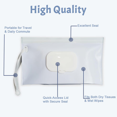 Babyvera 2 Pack, Baby Wipes Holder Wipes Container & Wet Wipes Dispenser, Travel Wipes Case Reusable Wipes Pouch