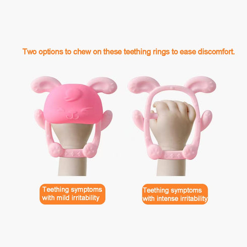 PandaEar Baby Teether and Mitten, 2 Pack Chew Toys for Sucking Needs, Pain Relief for Babies 0-12 Months