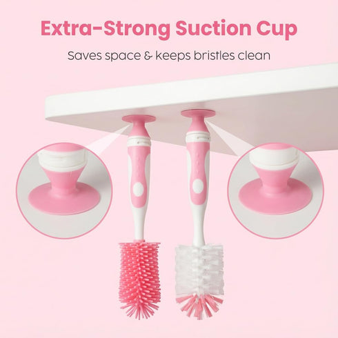 5-in-1 Set, Ariseno Baby Bottle Brush Including Nylon and Silicone Bottle Brush, Cap, Straw, Nipple Brushes, BPA-Free