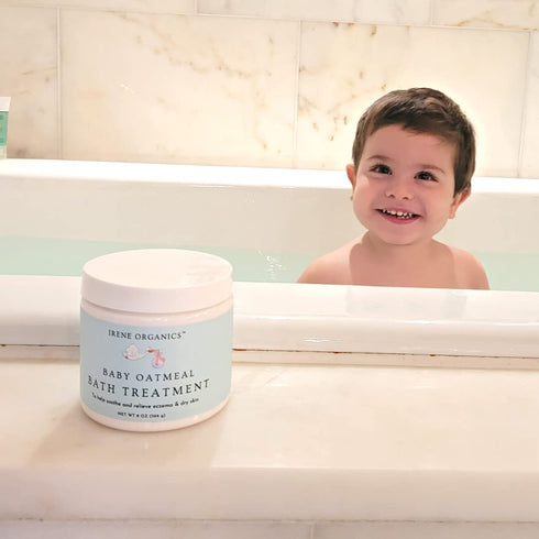 Oatmeal Baby Bath Powder by Irene Organics, Colloidal Oatmeal for Eczema and Dry Skin, 2 Pack