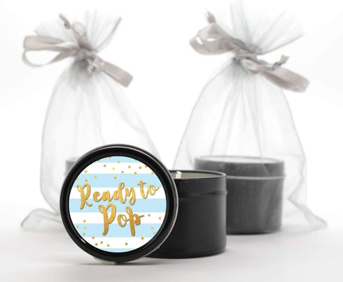 Stripe Ready to Pop Faux Metallic Gold Stickers, 2 Inches Round - 40 Count for Baby Shower Party Favors