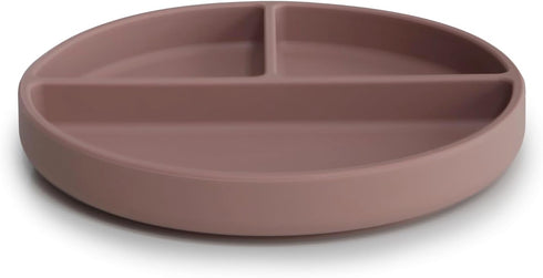 mushie Silicone Suction Plate, BPA-Free Non-Slip Design (Cloudy Mauve)