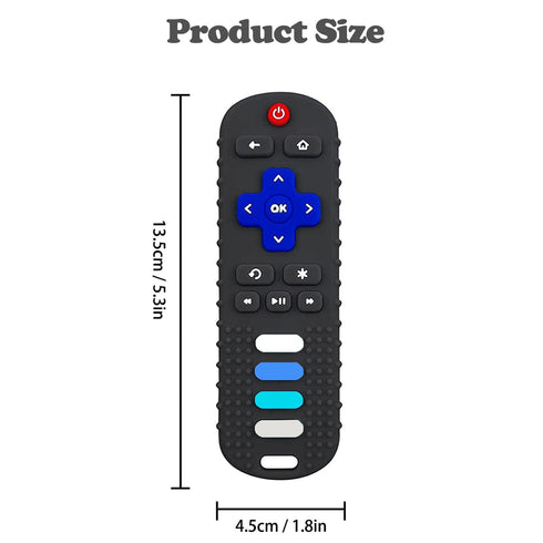Silicone Baby Teething Toys for Babies 0-18 Months,Baby Silicone Chew Toys,Remote Control Shape Teething Toys,BPA Free(L-Black)