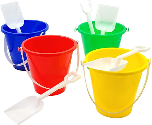 Playsets (Pack 12) 5.25" Set The Dreidel Company Beach Day of Sand Bucket Play Box Includes, Pail & Shovel Sand Toy