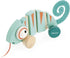 Janod - Tropik Pull-Along Chameleon, Wooden Early-Learning Toy, Educational Walking and Balancing Toy