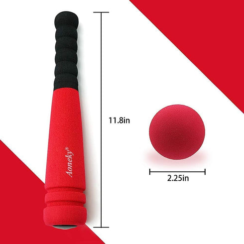 Aoneky 11.8 Inch Set 1-3 Mini Foam Baseball Bat and Ball for Toddlers Years, Soft & Safe First Bat, Lightweight T-Ball