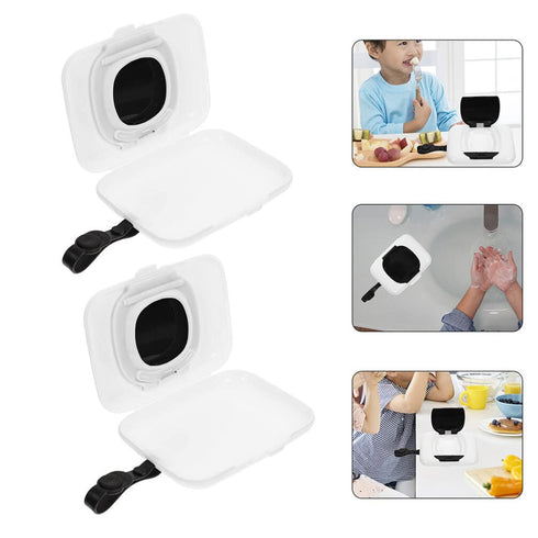 2 Pack 6.29X4.33X1.18In COHEALI Portable Baby Wipes Dispenser Reusable Travel Wipe Case with Durable Hanging Strap