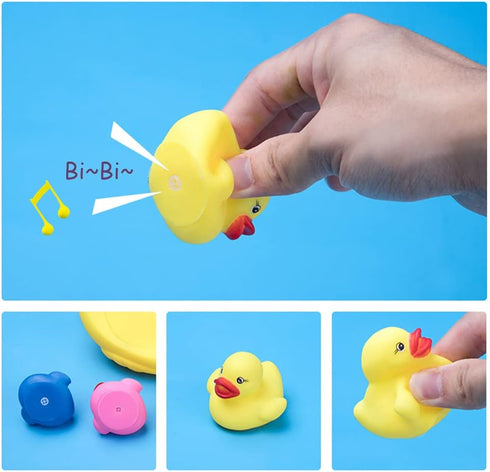 Bath Duck Toys, Rubber Ducks Family Squeak and Float Duckies, Baby Shower Toy Party Decoration for Toddlers