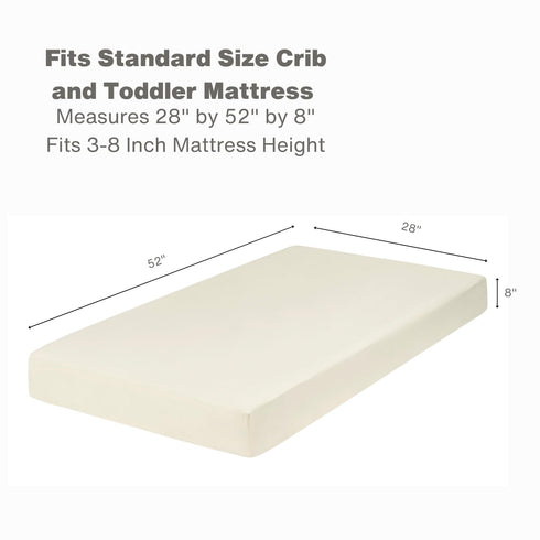 Everyday Kids Fitted Crib Sheet, 100% Soft Breathable Microfiber Baby Sheet, Fits Standard Size Crib Mattress 28in x