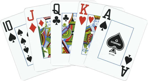 Copag 1546 Design 100% Plastic Playing Cards, Poker Size, Red/Blue, Jumbo Index, 1 Set
