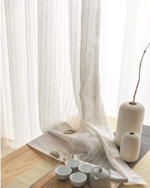 Iuokuby White Sheer Curtains Home Window Decoration Rod Pocket for Living Kids Childern Room Simple Japanese-Style Fine