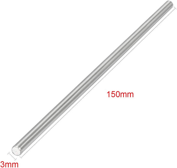 EKIND 10pcs Round Axles Shaft Rod/Straight Metal Round Shaft Rod Bars for