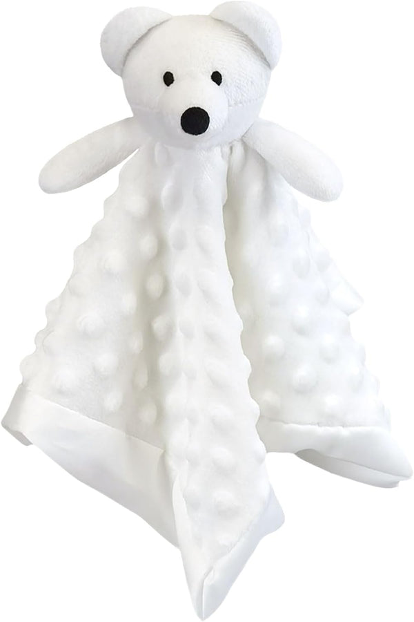 Baby White Polar Bear Soft Stuffed Animal Security Blanket, 13" Plush Character Lovey