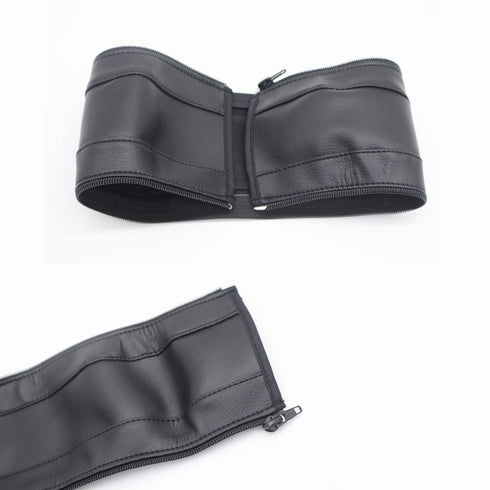 Baby Stroller Armrest Protective Cover, 2 Pcs Zipped Leather Handle Covers for Pushchair (Black)