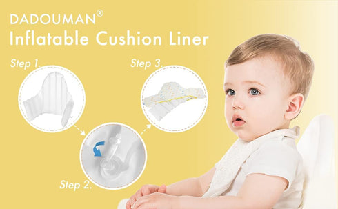DADOUMAN 28" 14"(Inflated) Inflatable Cushion Insert for IKEA Antilop High Chair, Cushion Insert Only, White, L x