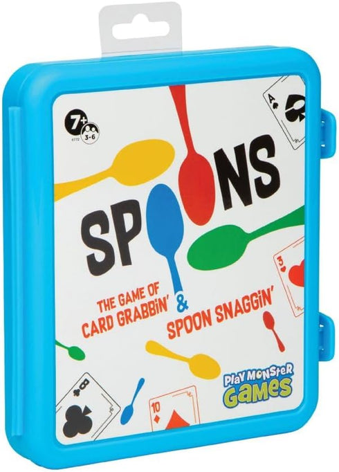Spoons in a Case, Card Games for Kids, Fun Family Games for 3-6 Players, Ages 7+