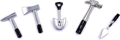 17PCS 1:12 Miniature Doll House Tools - Metal Home Repair Multi-Tool Set for Dollhouse Decoration