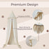 Wonder Space Kids Bed Canopy with Ruffles, Pastel Neutral Color for Boys & Girls, Frilled Cotton Tent Nursery Room Baby