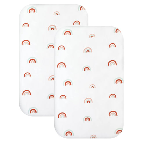 Bassinet Sheet Set 2 Pack Fitted Bassinet Sheets for Baby Boy Girl,