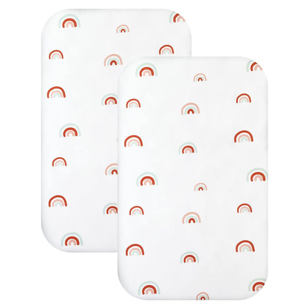 Bassinet Sheet Set 2 Pack Fitted Bassinet Sheets for Baby Boy Girl,